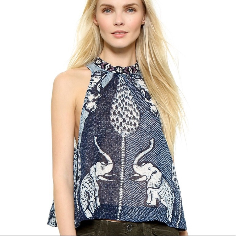 Free People ๐ Indigo Elephant Tank - Picture 3 of 8